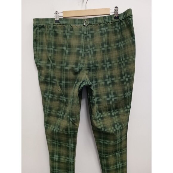 Isaac Mizrahi Live Womens Capri Pants Size 20W Green Tartan Plaid Preppy Office - Picture 5 of 7